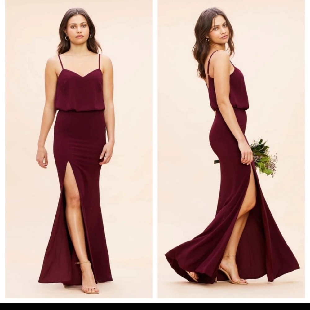 UNWORN. Dress The Population Gracelyn High Slit Gown Maxi Dress